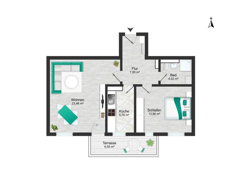 Wohnung zum Kauf 209.000 € 2 Zimmer 57,9 m² 1. Geschoss Zentrum-Süd Leipzig 04107