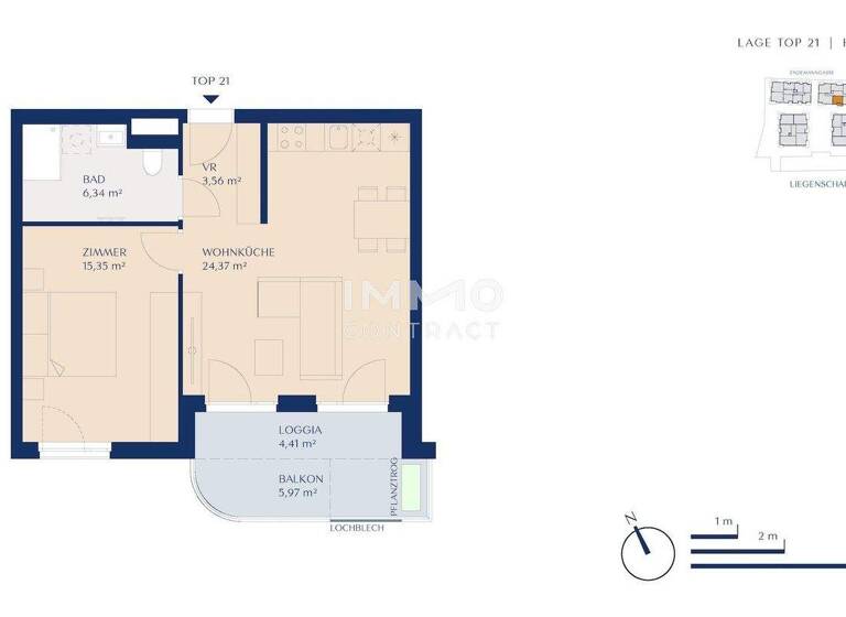 Wohnung zum Kauf - Erstbezug provisionsfrei 319.000 € 2 Zimmer 49,6 m² 3. Geschoss Wien 1230