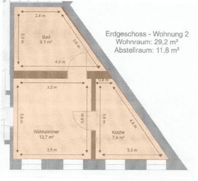 Studio zur Miete 200 € 1 Zimmer 29,2 m² Brauhausplatz 2 Stadtroda Stadtroda 07646