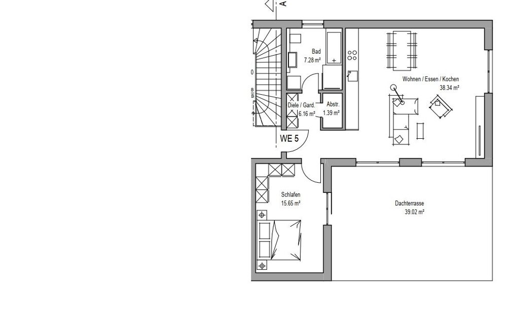 Penthouse zur Miete 1.265 € 2 Zimmer 88 m²<br/>Wohnfläche 2.<br/>Geschoss ab sofort<br/>Verfügbarkeit Bonames Frankfurt am Main / Nieder-Eschbach 60437