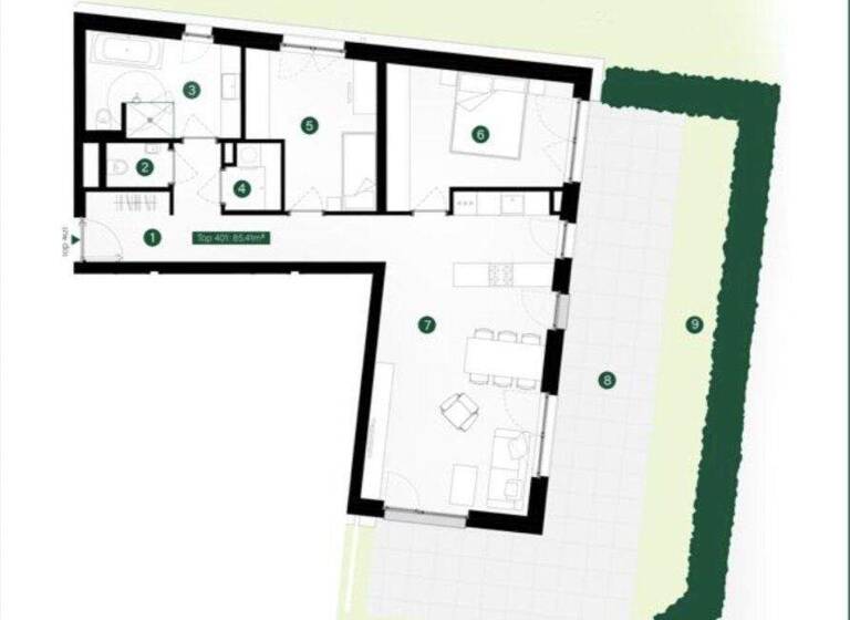 Wohnung zur Miete 1.101 € 3 Zimmer 85,4 m² EG Klosterneuburg 3400