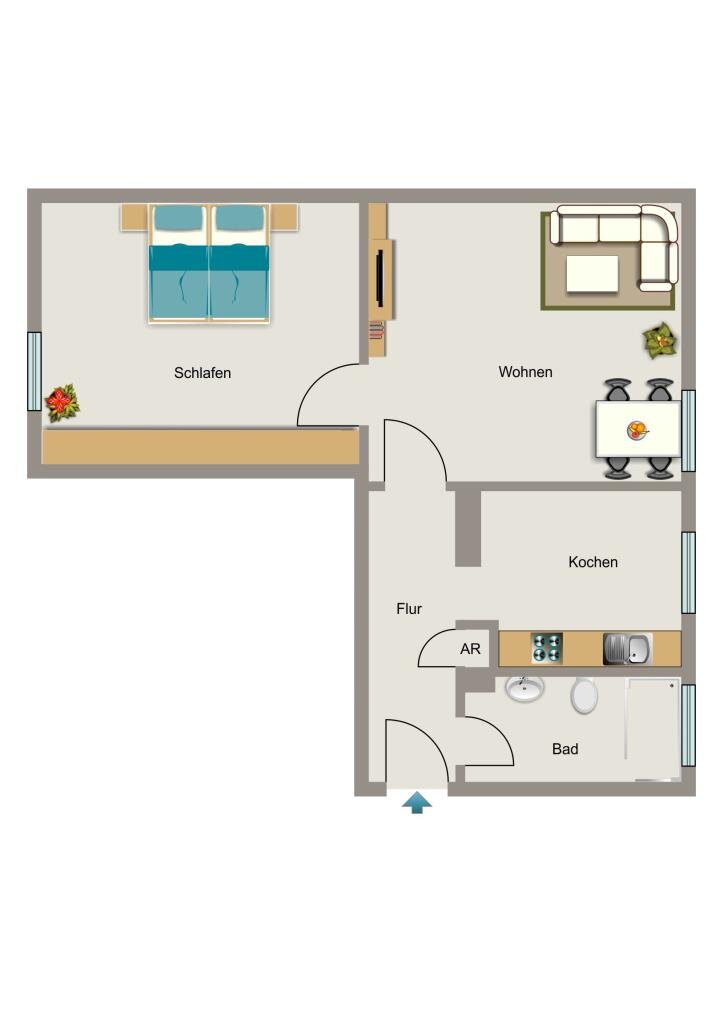 Wohnung zur Miete 367 € 2,5 Zimmer 43,2 m²<br/>Wohnfläche 1.<br/>Geschoss Paßmannstraße 26 Beckhausen Gelsenkirchen 45899