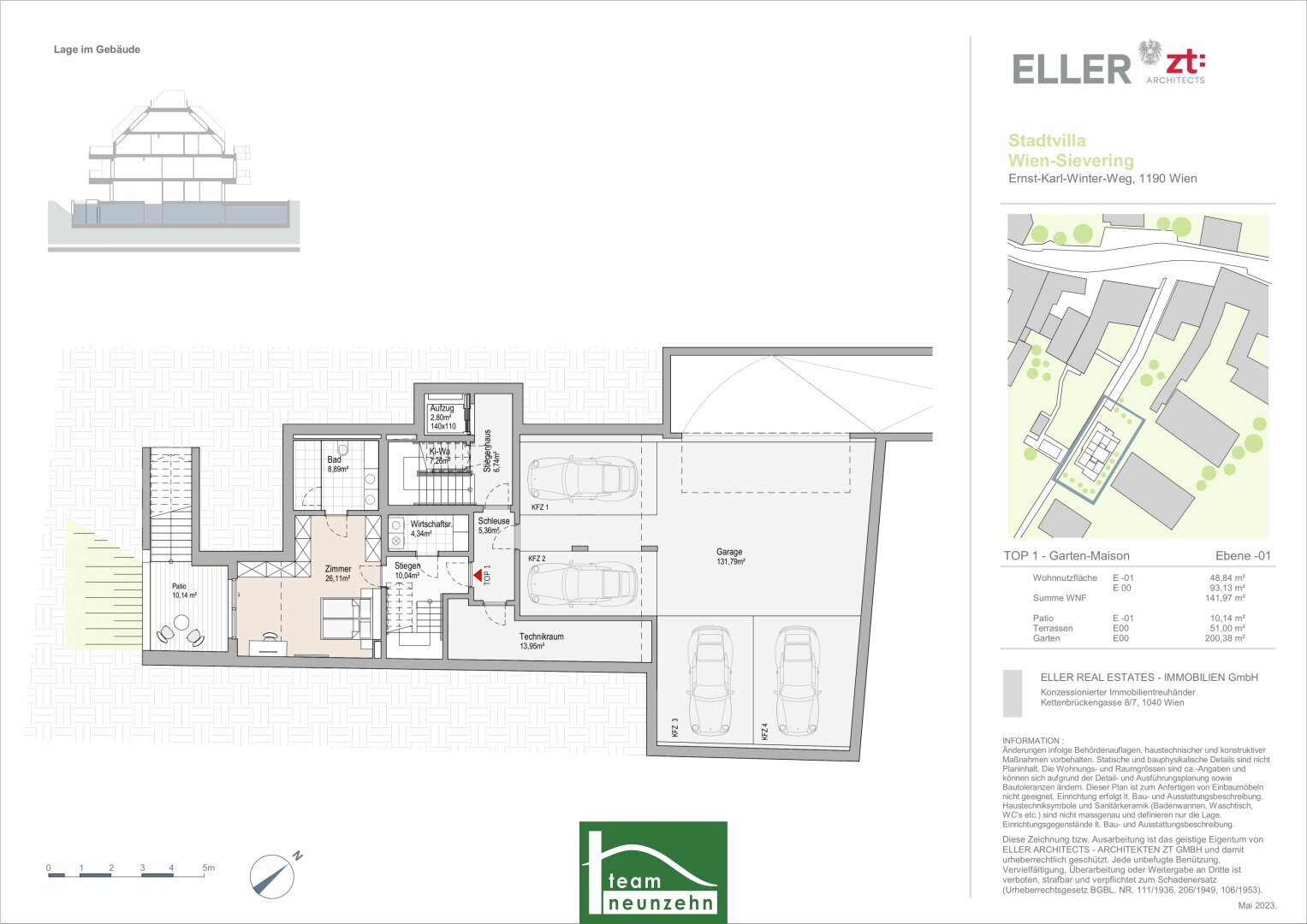 Wohnung zum Kauf 1.990.001 € 5 Zimmer 141,1 m²<br/>Wohnfläche EG<br/>Geschoss Sieveringer Straße 95 Wien 1190