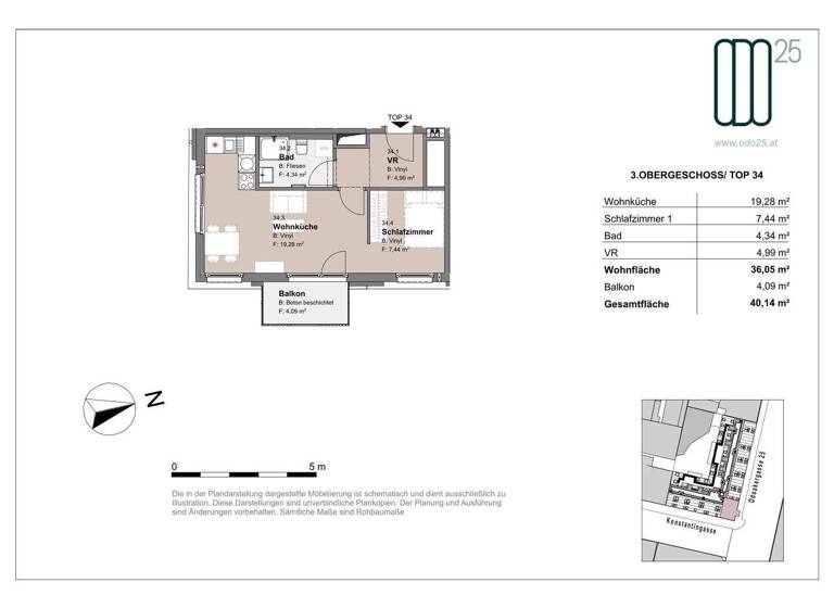 Wohnung zur Miete - Erstbezug 733 € 2 Zimmer 36,1 m² 3. Geschoss frei ab 01.07.2026 Odoakergasse 25 Wien 1160
