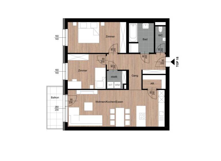 Wohnung zum Kauf - Erstbezug provisionsfrei 319.788 € 3 Zimmer 2. Geschoss Vitis 3902