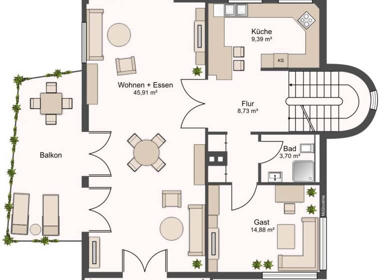Wohnung zur Miete 1.900 € 5 Zimmer 155 m² Burgberg Erlangen 91054