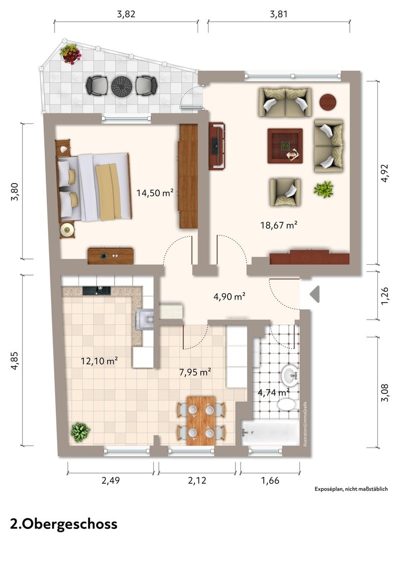 Wohnung zum Kauf 99.000 € 3 Zimmer 63,9 m²<br/>Wohnfläche 2.<br/>Geschoss ab sofort<br/>Verfügbarkeit Styrum Oberhausen 46045