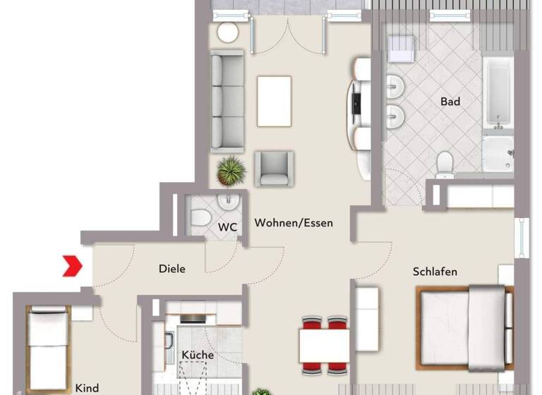 Wohnung zum Kauf 229.000 € 3 Zimmer 79 m² Niederwerrn 97464