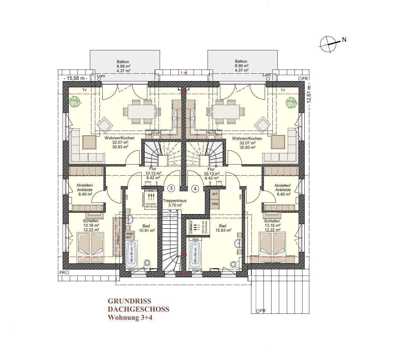 Maisonette zum Kauf provisionsfrei 343.655 € 4 Zimmer 102,4 m²<br/>Wohnfläche 1.<br/>Geschoss Andershof Stralsund 18439