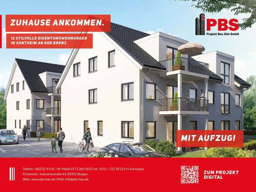 Terrassenwohnung zum Kauf provisionsfrei 259.800 € 2 Zimmer 60 m² frei ab 01.12.2026 Schwarzenwangstraße 18 1 Sontheim Sontheim an der Brenz 89567