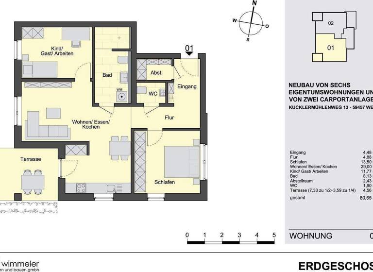 Wohnung zum Kauf provisionsfrei 268.000 € 2 Zimmer 67 m² Kucklermühlenweg 13 Werl 59457