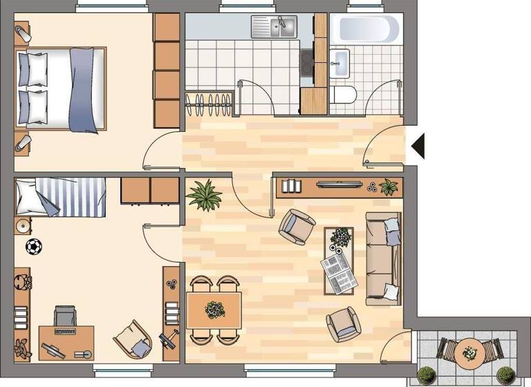 Wohnung zur Miete 629 € 3 Zimmer 61,2 m² EG frei ab 15.05.2026 Försterstieg 16 Weiche Flensburg 24941