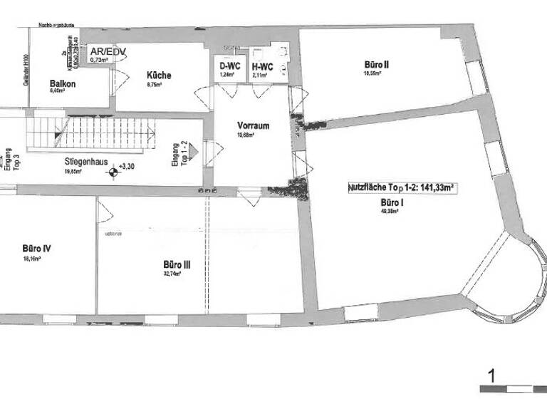 Bürofläche zur Miete 9,55 € 4 Zimmer 141,3 m² Bürofläche Wiener Neustadt 2700