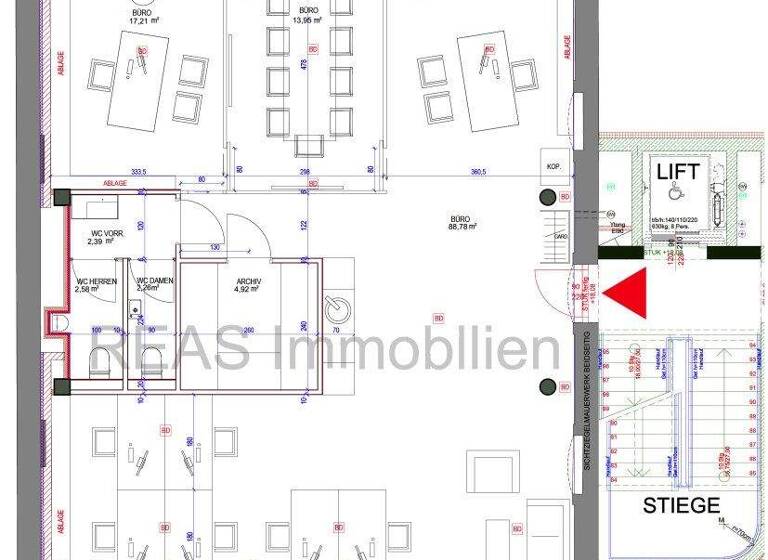 Büro zum Kauf 699.000 € 3 Zimmer 132,1 m² Bürofläche Wien 1100
