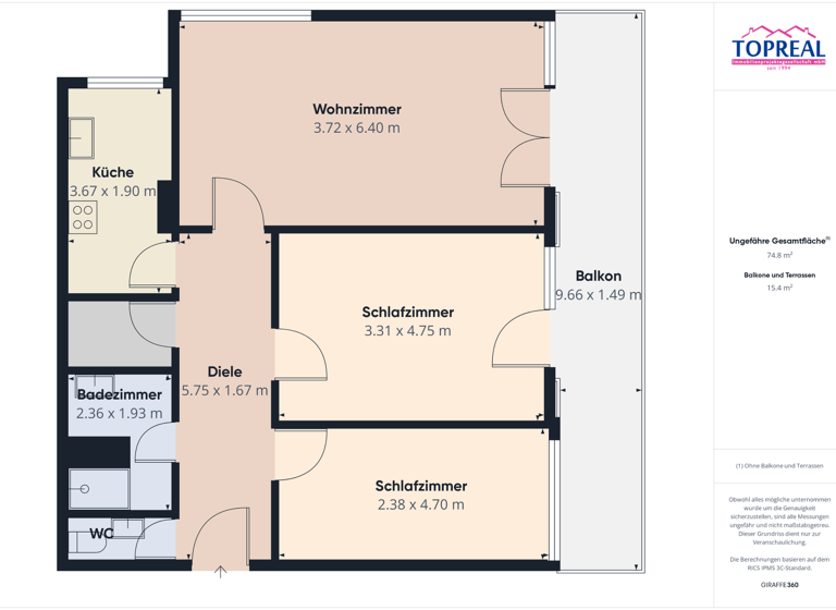 Wohnung zum Kauf 229.000 € 3 Zimmer 74,8 m² Haid 4053