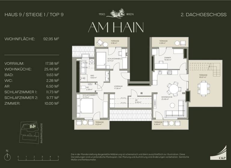 Wohnung zum Kauf - Erstbezug 1.190.000 € 4 Zimmer 93 m² Wien 1190