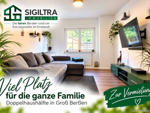 Doppelhaushälfte zur Miete 850 € 7 Zimmer 166 m² 500 m² Grundstück frei ab 01.01.2027 Groß Berßen 49777