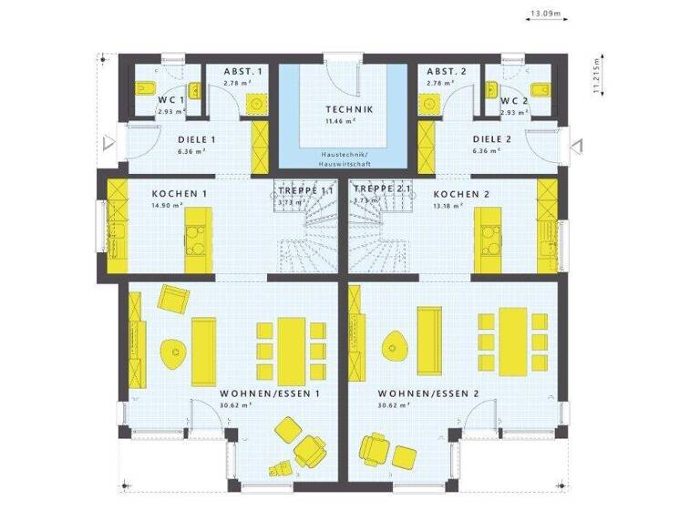 Doppelhaushälfte zum Kauf 638.533 € 4 Zimmer 121 m² 228 m² Grundstück Windberg Mönchengladbach 41063