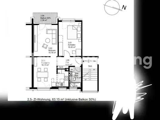 Wohnung zur Miete Tauschwohnung 834 € 2,5 Zimmer 62,5 m² Zazenhausen Stuttgart 70437