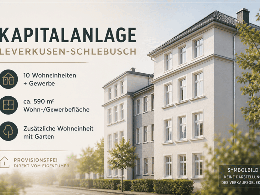 Mehrfamilienhaus zum Kauf provisionsfrei 1.250.000 € 1 Zimmer 590 m² 456 m² Grundstück frei ab 01.10.2026 Schlebusch Leverkusen 51375