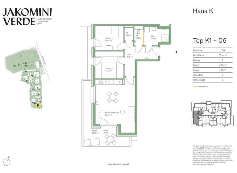 Wohnung zum Kauf - Erstbezug 339.000 € 3 Zimmer 1. Geschoss Kasernstraße Jakomini Graz 8010