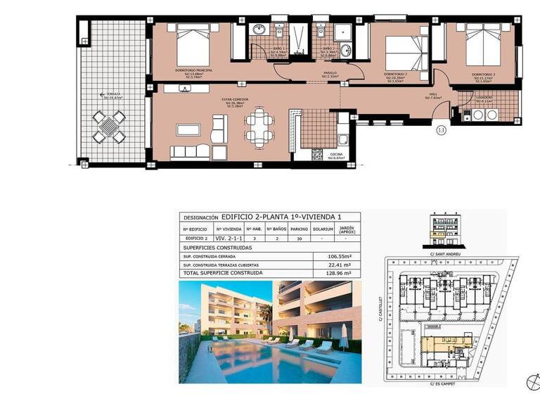 Wohnung zum Kauf - Erstbezug 450.000 € 4 Zimmer 106,6 m² 1. Geschoss Cala Ratjada 07590