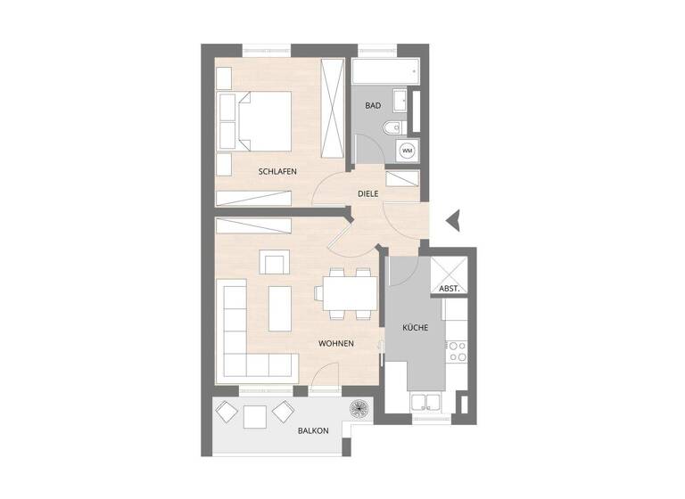 Wohnung zum Kauf 185.000 € 2 Zimmer 54 m² 1. Geschoss Aufheim Senden 89250