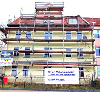 Wohnung zur Miete 1.100 € 5 Zimmer 124 m² 3. Geschoss frei ab sofort Heidenstr. 9 Vogelviertel Neubrandenburg 17034