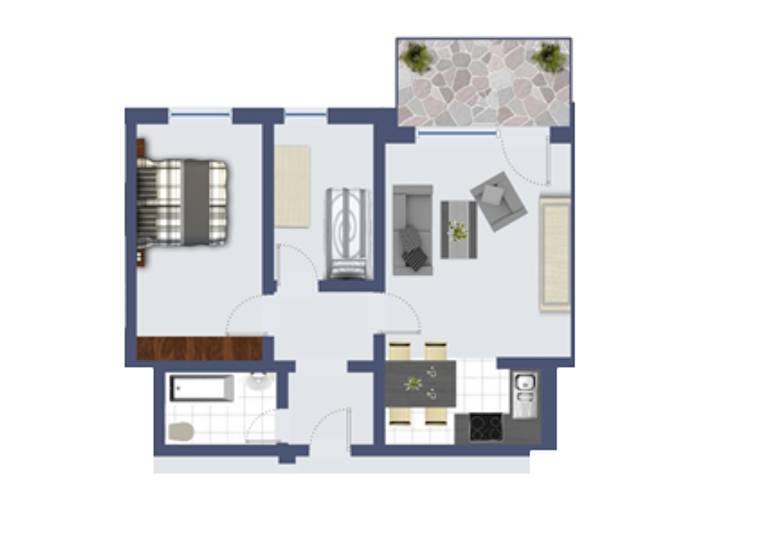 Wohnung zur Miete 1.050 € 3 Zimmer 70 m² 2 Geschosse frei ab sofort Daimlerstraße 8 a Hanau 63450