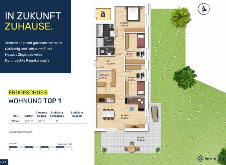 Wohnung zum Kauf - Erstbezug 527.500 € 4 Zimmer 102 m² Eferdingerstraße 31-33 Wilhering 4073