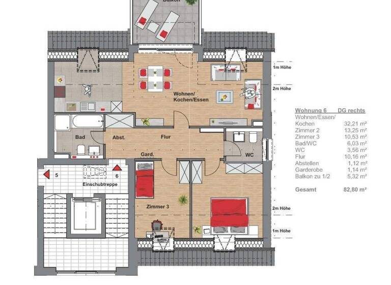 Wohnung zur Miete 1.000 € 3 Zimmer 81,1 m² Irsch Trier 54296