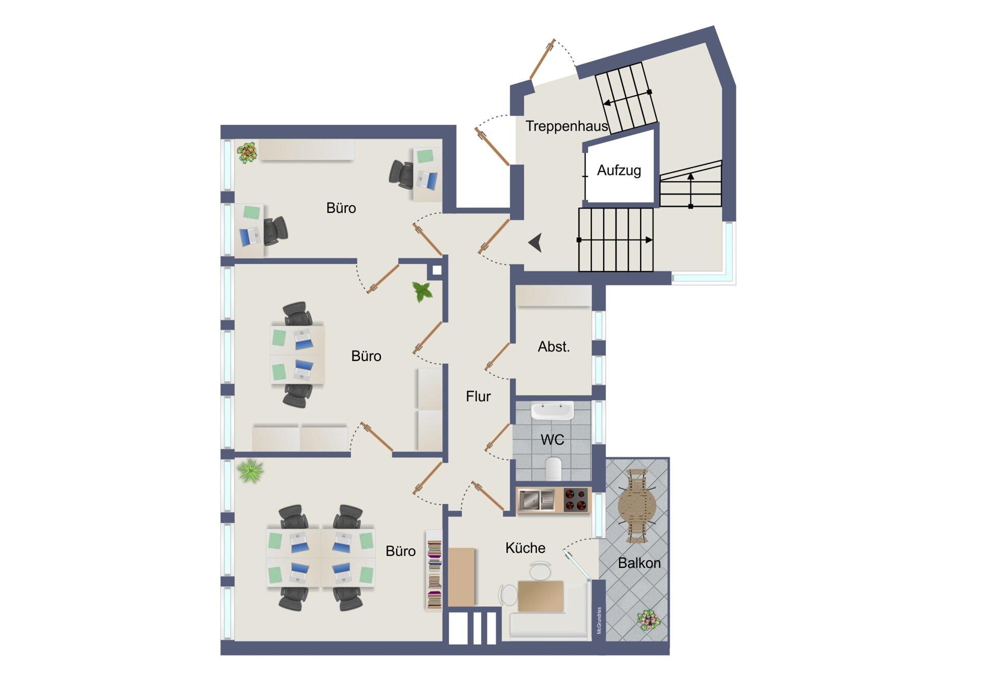 Bürofläche zur Miete provisionsfrei 512 € 3 Zimmer 64 m²<br/>Bürofläche Innenstadt - Stadtviertel 022 Pforzheim 75172