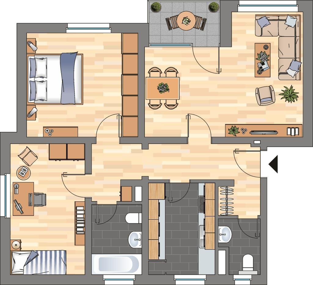 Wohnung zur Miete 393 € 3 Zimmer 69,7 m²<br/>Wohnfläche 3.<br/>Geschoss Pommersche Straße 10 Bant Wilhelmshaven 26382