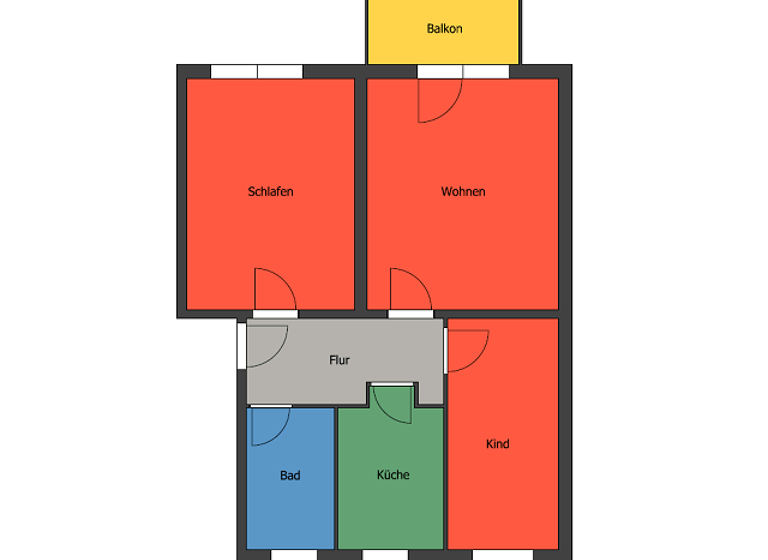 Wohnung zur Miete 433 € 3 Zimmer 58,5 m²<br/>Wohnfläche 3.<br/>Geschoss ab sofort<br/>Verfügbarkeit Johannesstraße 17 Meißen Meißen 01662