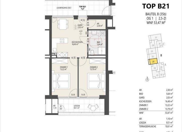 Wohnung zum Kauf - Erstbezug 468.000 € 3 Zimmer 53,5 m² Schützenstraße 35 Arzl Innsbruck 6020