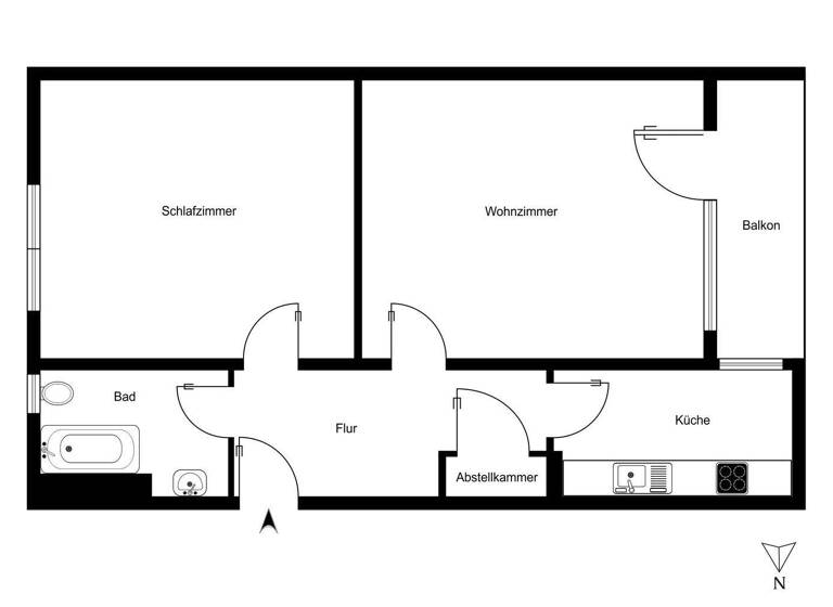 Wohnung zum Kauf 195.000 € 2 Zimmer 56,3 m² 1. Geschoss Mariendorf Berlin 12277