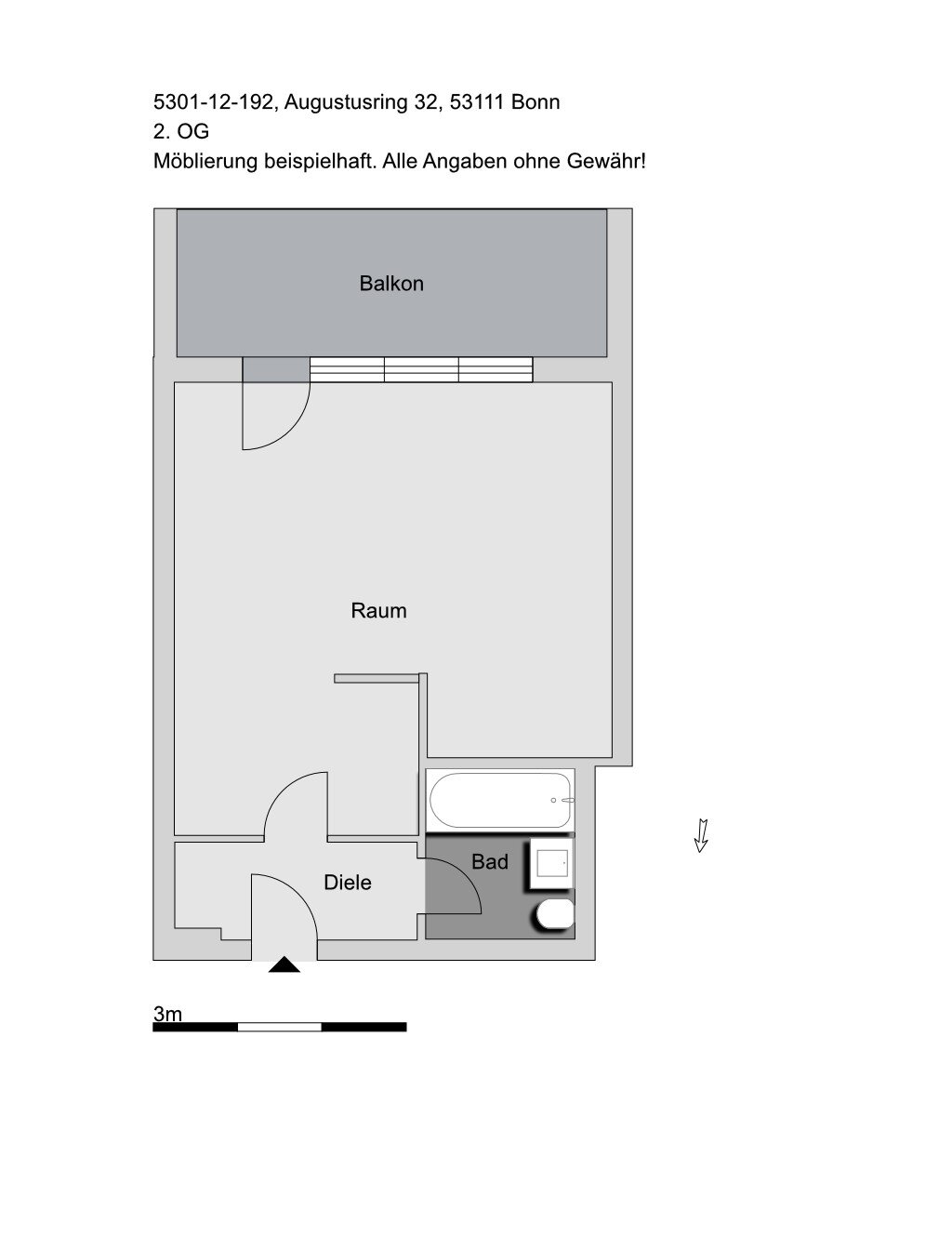 Studio zur Miete 464 € 1 Zimmer 36,6 m²<br/>Wohnfläche 2.<br/>Geschoss 01.04.2025<br/>Verfügbarkeit Augustusring 32 Wichelshof Bonn 53111