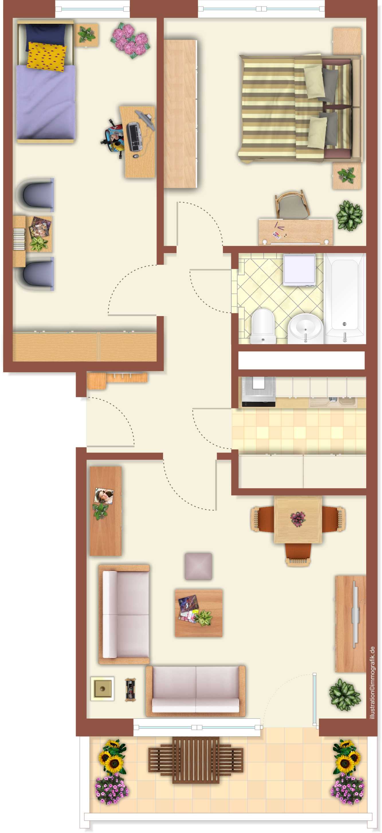 Wohnung zur Miete 346 € 3 Zimmer 62,9 m²<br/>Wohnfläche 4.<br/>Geschoss ab sofort<br/>Verfügbarkeit E.-M.-Arndt-Str. 66 Neustrelitz Neustrelitz 17235