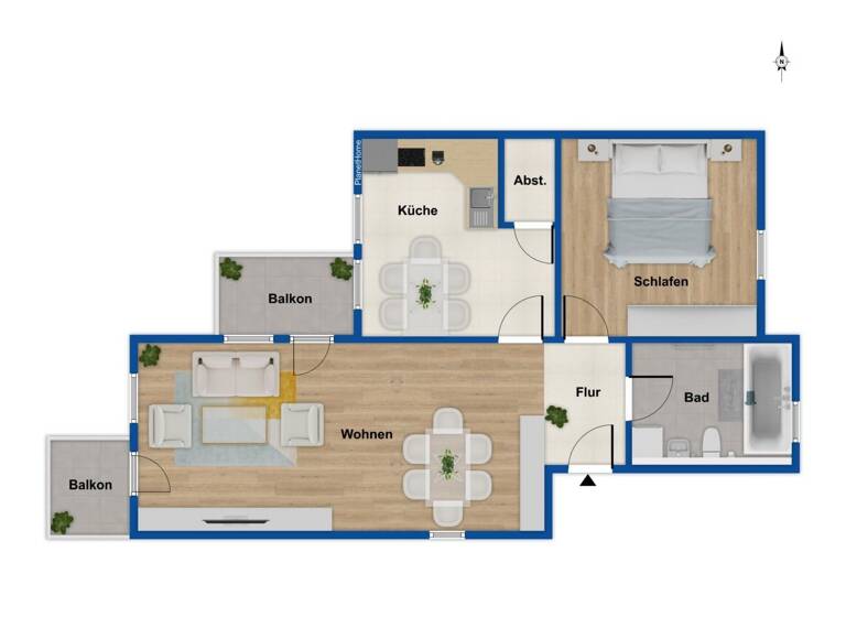 Wohnung zum Kauf 175.000 € 2 Zimmer 71,6 m²<br/>Wohnfläche 2.<br/>Geschoss Bisingen Bisingen 72406