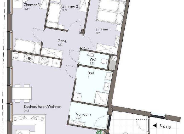 Wohnung zum Kauf - Erstbezug 499.000 € 4 Zimmer 96,9 m² 1. Geschoss Doktor Karl Renner-Platz Traiskirchen 2514
