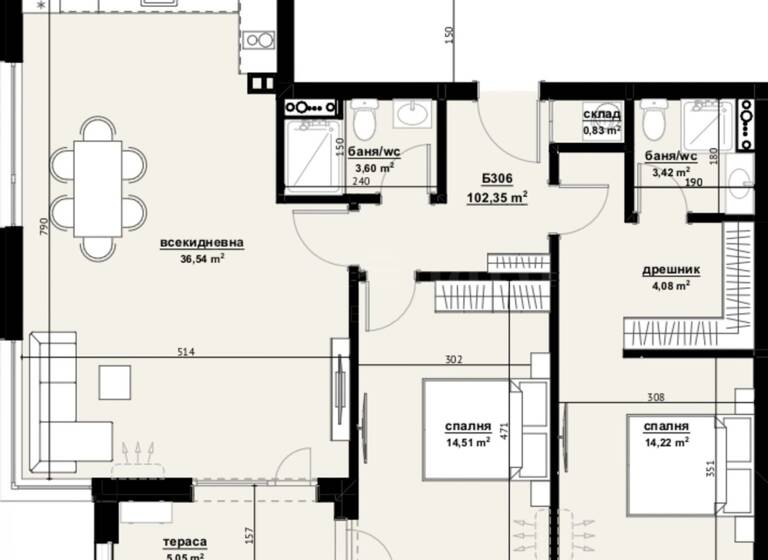 Wohnung zum Kauf 230.000 € 3 Zimmer 118,4 m² Burgas