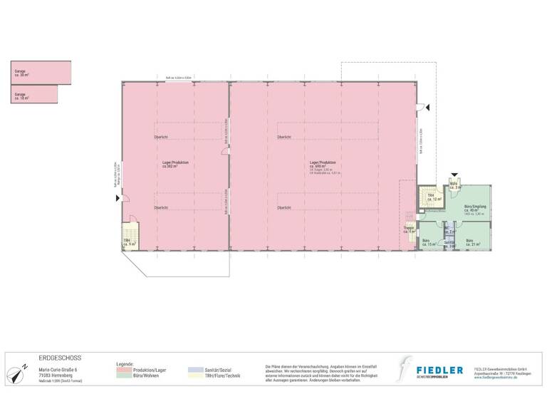 Lagerhalle zum Kauf provisionsfrei 1.957 m² Lagerfläche Marie-Curie-Straße 6 Gültstein Herrenberg 71083