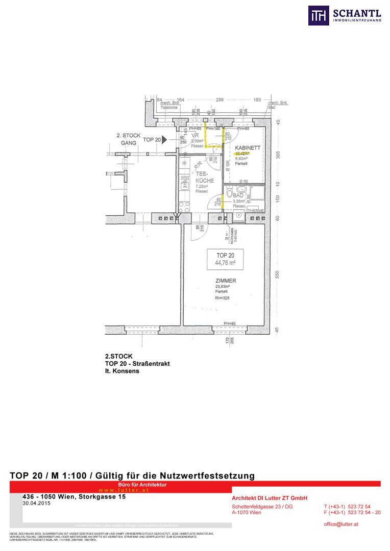 Wohnung zum Kauf 249.000 € 2 Zimmer 44,8 m²<br/>Wohnfläche 2.<br/>Geschoss Storkgasse Wien 1050