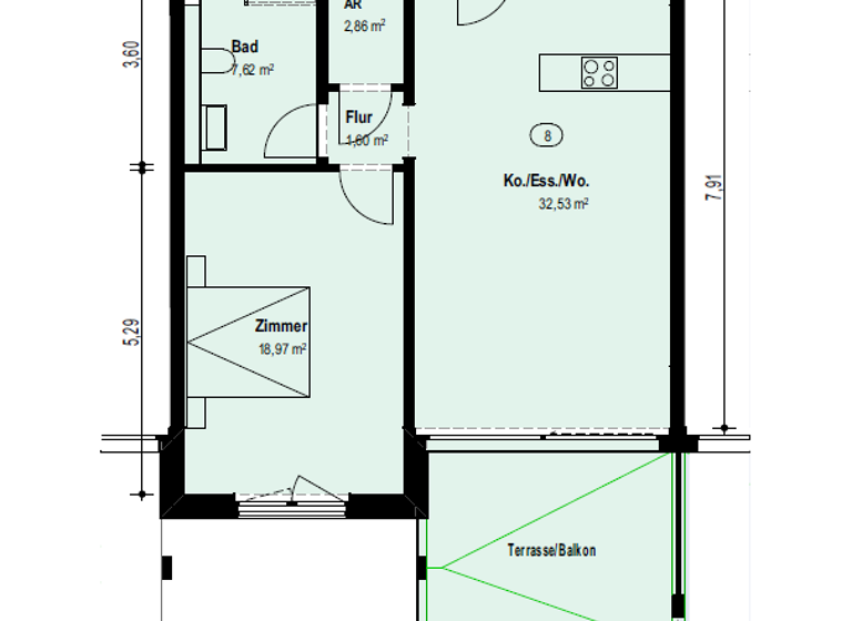 Wohnung zur Miete - Erstbezug 1.050 € 2,5 Zimmer 70 m² 1. Geschoss frei ab 01.04.2026 Ludwigshafen Bodman-Ludwigshafen 78351