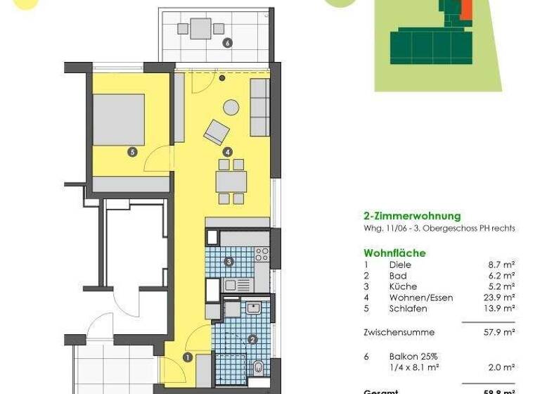 Wohnung zum Kauf provisionsfrei 329.500 € 2 Zimmer 59,9 m² 3. Geschoss Nürtingen 72622