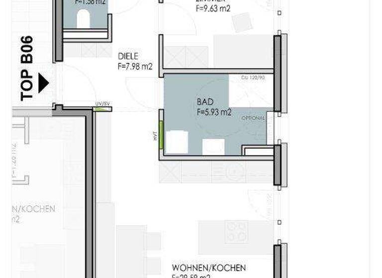 Wohnung zum Kauf - Erstbezug 506.500 € 3 Zimmer 70,9 m² 1. Geschoss Bahnhofstraße 24a, b, c Baumkirchen 6121