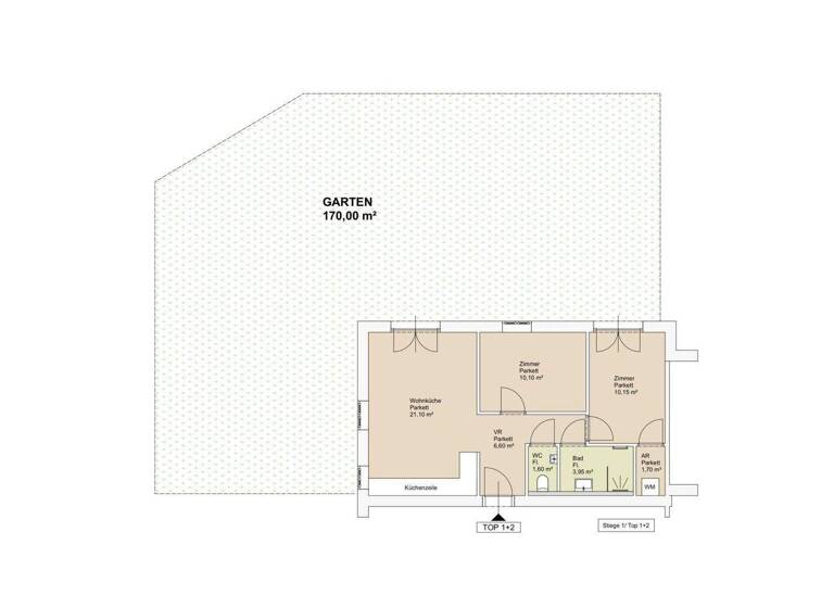 Wohnung zum Kauf - Erstbezug 399.000 € 3 Zimmer 55,2 m² EG Bujattigasse Wien 1140