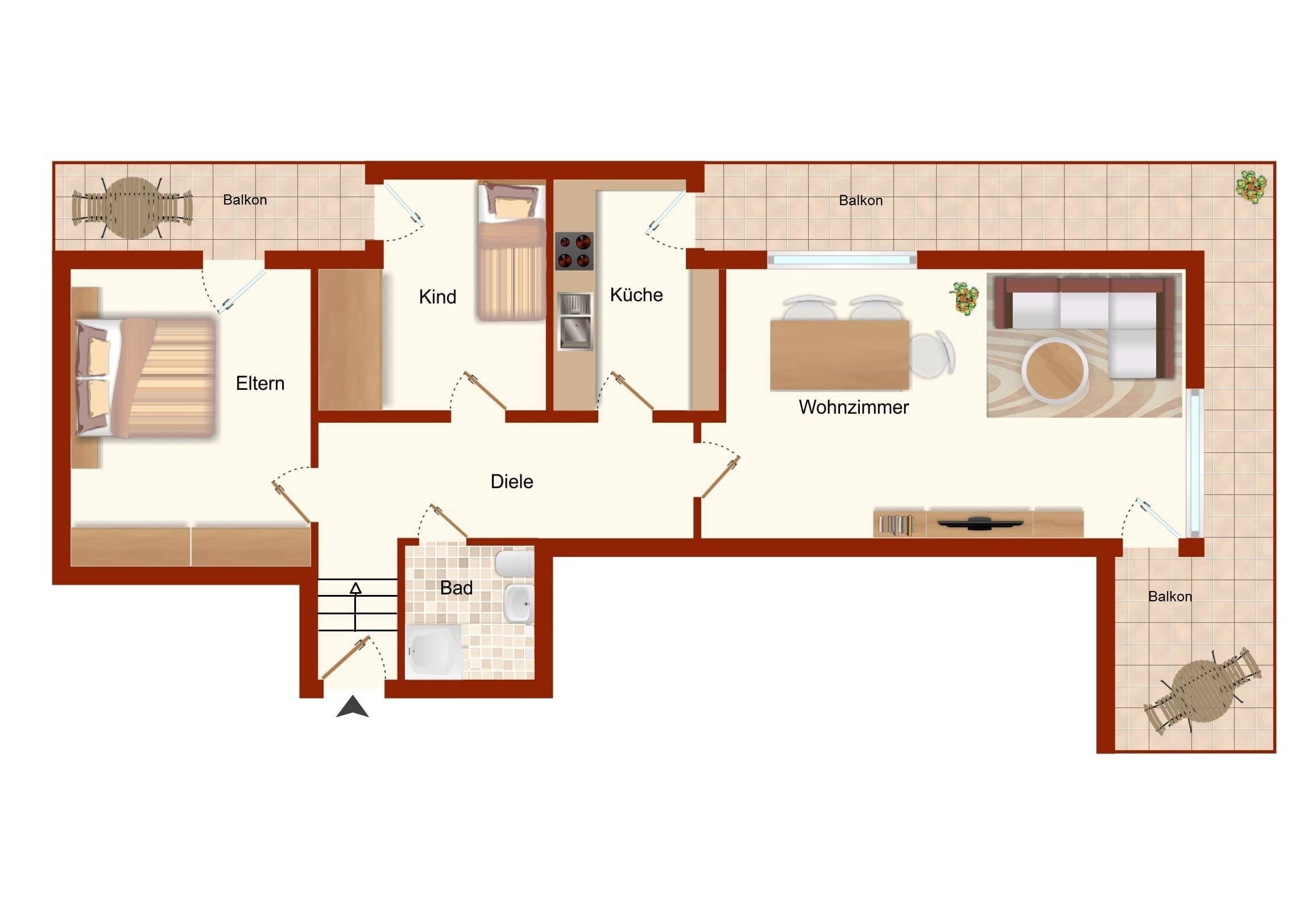 Wohnung zum Kauf 165.000 € 3 Zimmer 85 m²<br/>Wohnfläche Buxtehude Buxtehude 21614