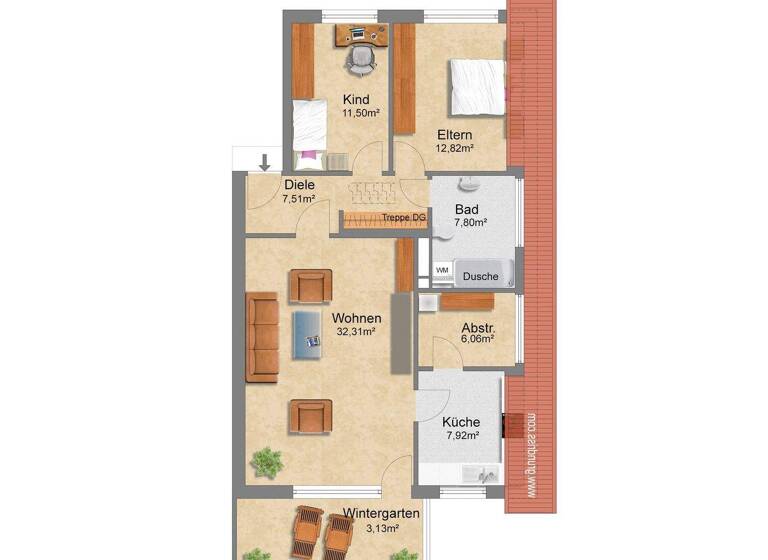 Wohnung zum Kauf 219.000 € 4 Zimmer 98 m² 2. Geschoss Kirchweyhe Weyhe 28844