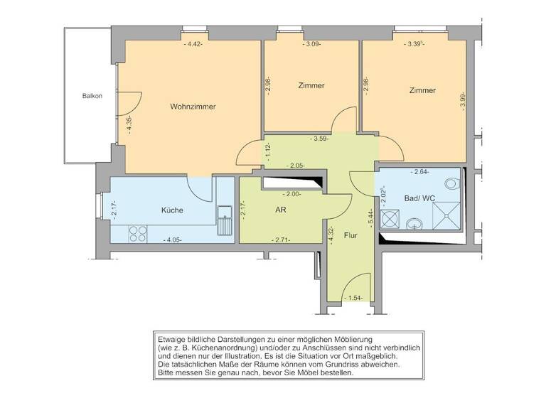 Wohnung zur Miete - Erstbezug nur mit Wohnberechtigungsschein 553 € 3 Zimmer 74,7 m² 10. Geschoss frei ab 01.05.2026 Warnowallee 23a Lütten Klein Rostock 18107